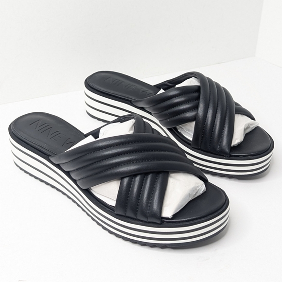 Nine West Zonita Platform Sandals, Black, Women's 10.5 M - Picture 1 of 5